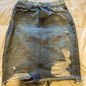 Ripped jean skirt